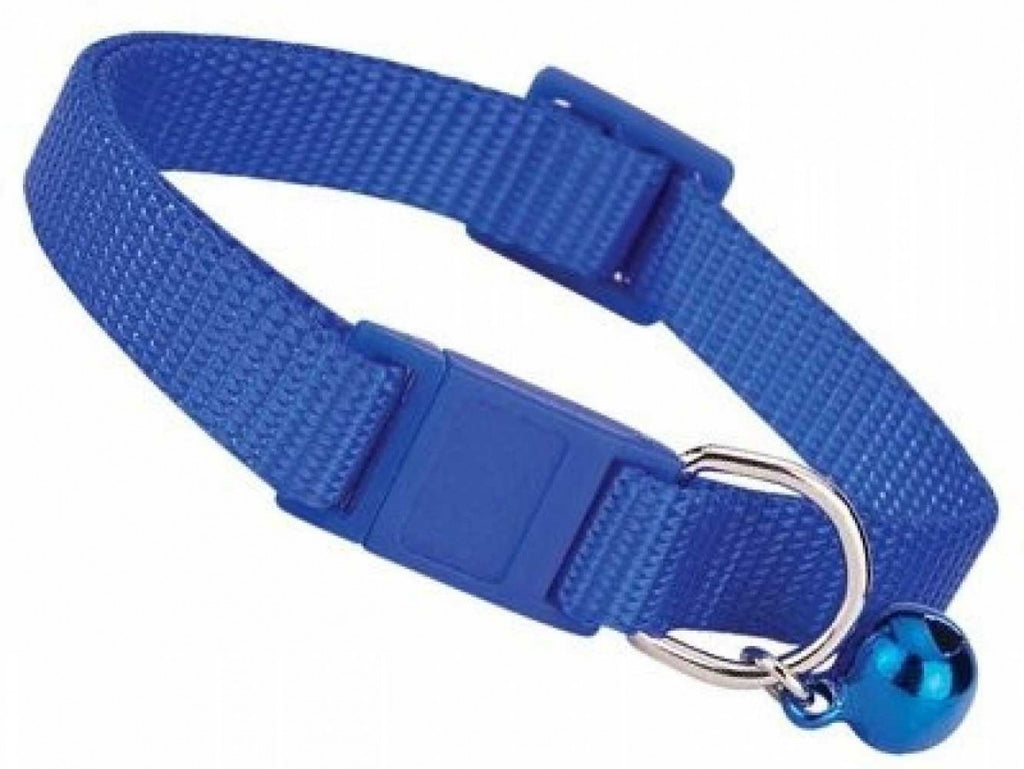 EntirelyPets Pharmacy Savvy Tabby Nylon Breakaway Cat Collars - 3/8 Fits 8-12 Necks - Nautical Blue