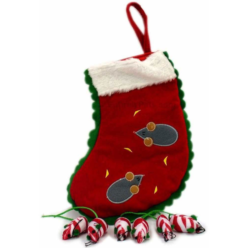 EntirelyPets Pharmacy Zanies Holiday Stocking with Mice