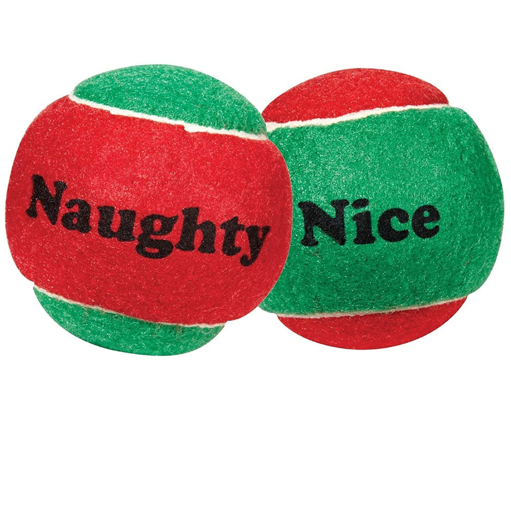 EntirelyPets Pharmacy Grriggles Naughty and Nice Tennis Balls - 2 pack