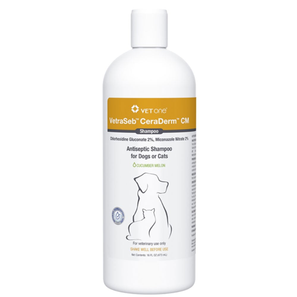 EntirelyPets Pharmacy VetraSeb CeraDerm CM Antiseptic Shampoo for Dogs or Cats, 16oz