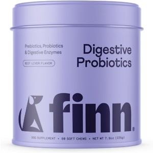 Finn Digestive Prebiotic & Probiotic Supplement For Dogs, 90 count