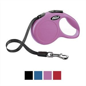 Flexi Classic Nylon Tape Retractable Dog Leash, Pink, X-Small: 10-ft long