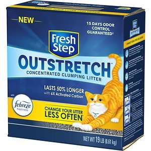 Fresh Step Outstretch Concentrated Febreze Freshness Scented Clumping Clay Cat Litter, 19-lb box