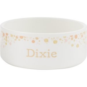 Frisco Confetti Ceramic Personalized Dog Bowl, 5-cup