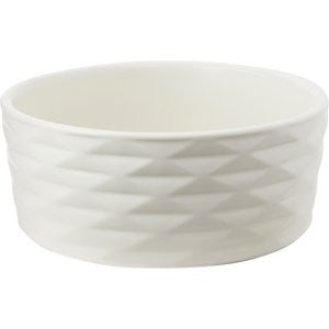 Frisco Geometric Non-skid Ceramic Dog Bowl, Cream, 4 Cups