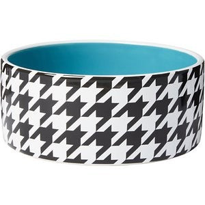 Frisco Houndstooth Non-skid Ceramic Dog Bowl, 4 Cups