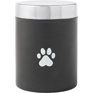 Frisco Fish Bone Print Stainless Steel Storage Canister, Black, 6 Cups