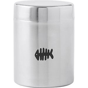 Frisco Fish Bone Print Stainless Steel Storage Canister, Sliver, 3.5 Cups