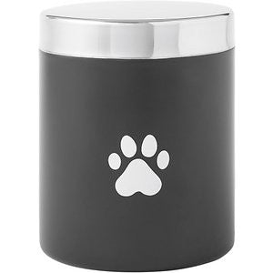 Frisco Fish Bone Print Stainless Steel Storage Canister, Black, 10.5 Cups