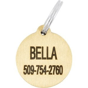 Frisco Brass Personalized Dog & Cat ID Tag, Round, Small