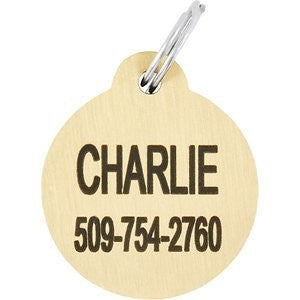 Frisco Brass Personalized Dog & Cat ID Tag, Round, Regular