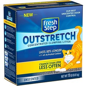 Fresh Step Outstretch Concentrated Unscented Clumping Clay Cat Litter, 19-lb box