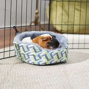 Frisco Small Pet Geometric Plush Oval Cuddler