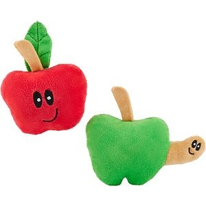 Frisco Back to School Teacher's Apple Plush Cat Toy with Catnip, 2 count