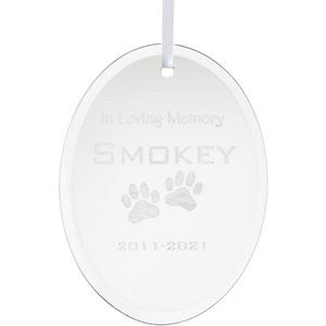 Frisco "In Loving Memory" Paw Glass Personalized Ornament