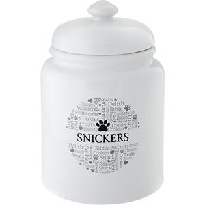 Frisco Ceramic Paw Personalized Treat Jar, 13 cup