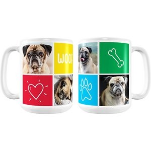 Frisco Personalized Woof White Coffee Mug, 15-oz