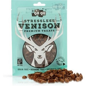 GoGo Pet Products Stressless Venison Grain-Free Training Bits Dog Treats, 2.5-oz bag