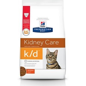 Hill's Prescription Diet k/d Kidney Care with Chicken Dry Cat Food, 4-lb bag