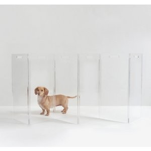 Hiddin Clear View Zig Zag Freestanding Dog Gate, 6-Panel