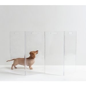 Hiddin Clear View Zig Zag Freestanding Dog Gate, 4-Panel