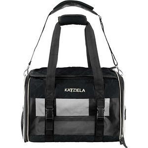 Katziela Quilted Companion Dog & Cat Carrier, Black, Medium