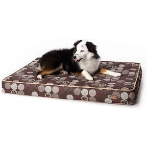 K&H Pet Products Superior Orthopedic Indoor/Outdoor Dog Bed, Brown/Paw, Medium