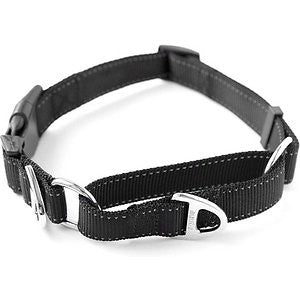 Mighty Paw Nylon Martingale Cinch Dog Collar, Black, Medium