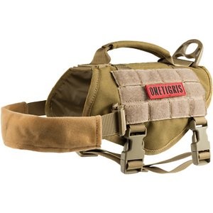 OneTigris Beast Mojo Nylon Tactical Dog Harness, Coyote Brown, X-Small: 15 to 22-in chest