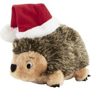 Outward Hound Holiday Hedgehogz with Santa Hat Dog Toy, Junior