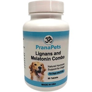 Prana Pets Lignans & Melatonin Combo Homeopathic Medicine for Cushing's Disease for Dogs, over 25lbs, 90-count