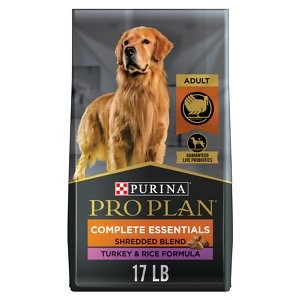 Purina Pro Plan Complete Essentials Shredded Blend Turkey & Rice Formula High Protein Dry Dog Food, 17-lb bag