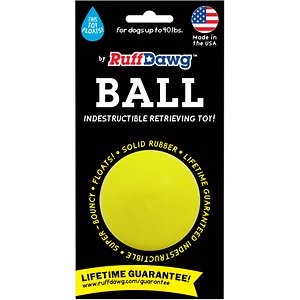 Ruff Dawg Indestructible Ball Tough Dog Chew Toy, Color Varies, 2.5-in