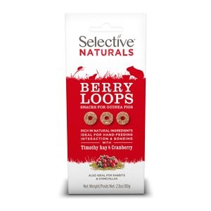 Science Selective Berry Loops Timothy Hay & Cranberry Small Animal Treats, 2.8-oz box, case of 4