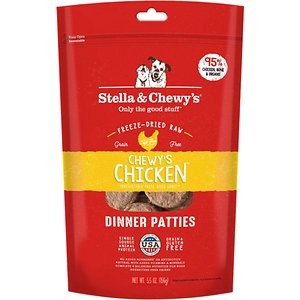 Stella & Chewy's Chewy's Chicken Dinner Patties Freeze-Dried Raw Dog Food, 5.5-oz bag