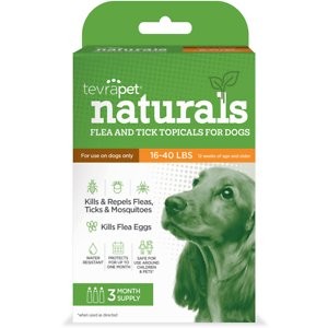 TevraPet Naturals Flea & Tick Topicals for Dogs 16 - 40 lbs, 3 doses