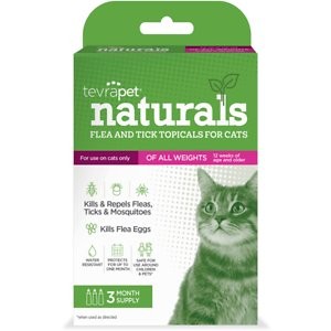 TevraPet Naturals Flea & Tick Topicals for Cats, 3 doses