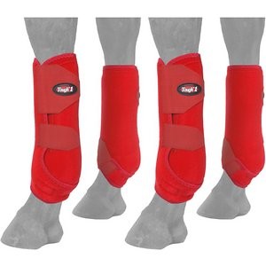 Tough-1 Extreme Vented Horse Sport Boots Set, Red, Medium