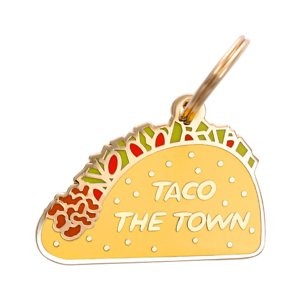 Two Tails Pet Company Personalized Taco the Town Dog & Cat ID Tag