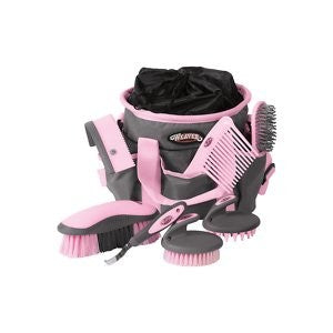 Weaver Leather Horse Grooming Kit, Grey/Pink