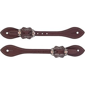 Weaver Leather Men's Flared Oiled Harness Leather Spur Straps