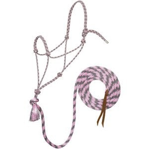 Weaver Leather Silvertip No. 95 Rope Horse Halter & 10-ft Lead, Gray/Silver/Lavender/Pink