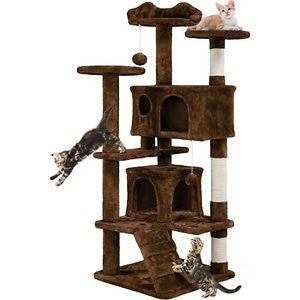 Yaheetech 54.5-in Cat Scratching Tree, Brown