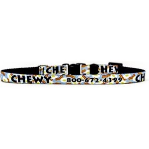 Yellow Dog Design Bacon & Eggs Polyester Personalized Standard Dog Collar, X-Small